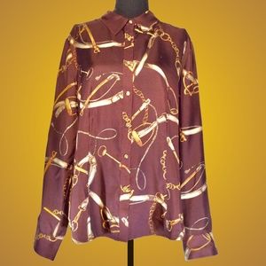 Talbots Red Silk Top